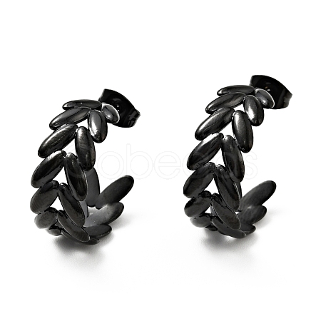 Leaf Wrap Stud Earrings EJEW-G293-03EB-1