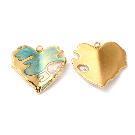 304 Stainless Steel Enamel Pendants STAS-K256-07G-04-1