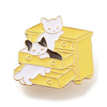 Cartoon Style Cat Enamel Pins JEWB-Q035-02B-1