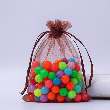 Rectangle Organza Drawstring Bags CON-PW0001-054A-16-1