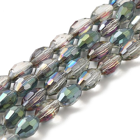 Electroplate Glass Beads Strands EGLA-J013-4x6mm-H02-1