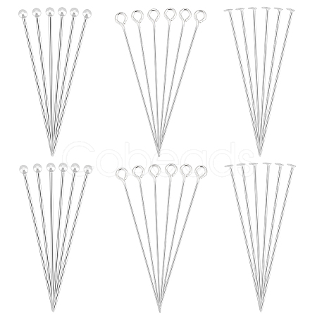 36Pcs 3 Styles 925 Sterling Silver Eye Pins STER-PH0002-65-1