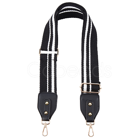 Stripe Pattern Cotton Fabric & PU Leather Bag Straps FIND-WH0001-57A-1