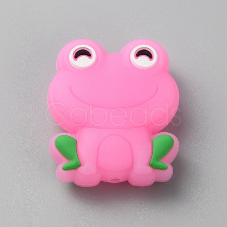 Frog Luminous Food Grade Eco-Friendly Silicone Beads SIL-WH0003-12I-1