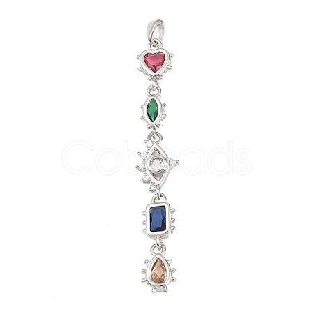 Brass Micro Pave Cubic Zirconia Big Pendants KK-K418-03C-P-1