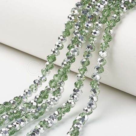 Electroplate Transparent Glass Beads Strands EGLA-A034-T3mm-M06-1
