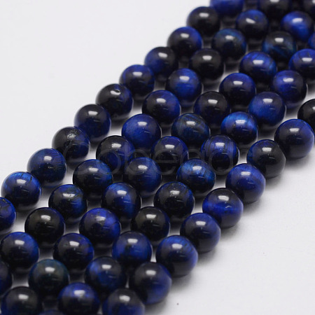 Natural Tiger Eye Bead Strands G-P230-08-B-4mm-1