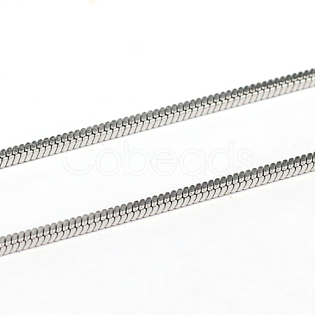 Tarnish Resistant 3.28 Feet 304 Stainless Steel Square Snake Chains X-CHS-L001-165-1.2mm-1