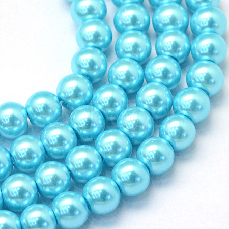 Baking Paint Glass Pearl Bead Strands HY-Q003-5mm-48-1