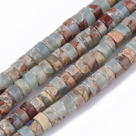 Natural Aqua Terra Jasper Beads Strands G-S366-012A-1