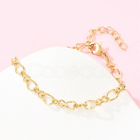 304 Stainless Steel Infinity Link Chain Bracelets BJEW-D458-05G-1