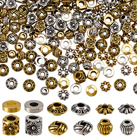 240Pcs 12 Styles Tibetan Style Zinc Alloy Beads FIND-SC0019-94-1