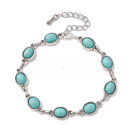 Alloy Resin Oval Link Chain Bracelets for Women BJEW-JB10131-1
