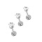 304 Stainless Steel Micro Pave Clear Cubic Zirconia Cartilage Earrings, Flat Round, Stainless Steel Color, 10x2.5mm, Pin: 0.8mm