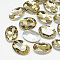 Pointed Back Glass Rhinestone Cabochons, Back Plated, Faceted, Oval, Coffee, 18x13x5.5mm