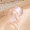 Resin Finger Rings for Women, Misty Rose, Inner Diameter: 17mm