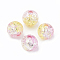 Acrylic Beads, Transparent Crackle Style, Two Tone Style, Round, Light Khaki, 8mm, Hole: 2mm, about 1840pcs/500g