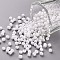 Glass Seed Beads, Opaque Colours Seed, Round, White, Size: about 3mm in diameter, hole:1mm, about 2222pcs/100g