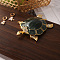 Turtle Alloy Rhinestone Metal Hinged Trinket Boxes, Sea Animal Figurine Collectibles Enamel Cases, Home Decor, Black, 9x7x3.5cm