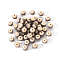 50Pcs Transparent Stripe Resin Beads, Round, Tan, 1/4 inch(8mm), Hole: 2mm, 50pcs/Bag