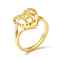 Real 18K Gold Plated Brass Alphabet Adjustable Rings, Heart with Initial Promise Ring for Women, Cadmium Free & Lead Free, Letter.Y, US Size 5 1/4(15.9mm)