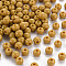 Opaque Acrylic Beads, Round, Dark Goldenrod, 6x5mm, Hole: 1.8mm, about 440pcs/50g