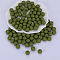 Round Silicone Focal Beads, Chewing Beads For Teethers, DIY Nursing Necklaces Making, Dark Olive Green, 15mm, Hole: 2mm