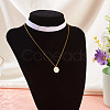 Alloy Enamel Letter Pendant Single Face White Velvet Ribbon & Brass Chain Double Layered Choker Necklaces NJEW-TAC0034-6