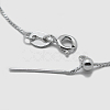 Anti-Tarnish Rhodium Plated 925 Sterling Silver Box Chain Necklaces STER-F039-40cm-13P-2