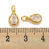 Brass Micro Pave Clear Cubic Zirconia Pendants KK-G490-33G-3