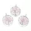 Natural Rose Quartz Pendants G-E419-08P-1