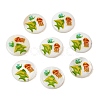 Ocean Printed Natural Freshwater Shell Flat Round Beads SHEL-A006-13I-1