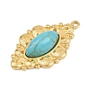 Bohemian Style 304 Stainless Steel with Synthetic Turquoise Pendants STAS-G381-02G-02-2