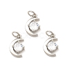 Rack Plating Brass Micro Pave Clear Cubic Zirconia Pendants KK-E081-11P-1