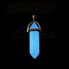 Bullet Pointed Synthetic Luminous Stone Pendants LUMI-PW0001-055-A-1