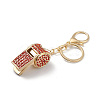 Shining Zinc Alloy Rhinestone Whistle Pendant Keychain KEYC-O014-01G-02-3