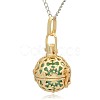 Golden Tone Brass Hollow Round Cage Pendants KK-J232-02G-2