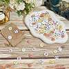 2 Bags 2-Hole Printed Wooden Buttons BUTT-SP0001-21-4