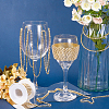 Plastic Pearl & Rhinestone Cup Chains CH-WH0013-01B-G-4