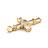 Brass Micro Pave Clear Cubic Zirconia Pendants ZIRC-J025-41G-3
