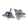Natural Amethyst with Clear Cubic Zirconia Pendants G-G133-02P-22-2