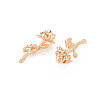 Brass Birth Flower Connector Charms KK-S364-232-2