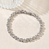 Heart Brass Micro Pave Clear Cubic Zirconia Link Chain Bracelets for Women BJEW-C156-07C-P-2