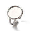 Non-Tarnish 304 Stainless Steel Cuff Ring Settings STAS-E202-02A-P-2