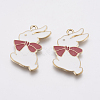 Zinc Alloy Enamel Bunny Pendants PALLOY-I124-29G-1