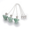Natural Green Aventurine Cone Dowsing Pendulums G-G771-D07-1