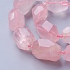 Natural Rose Quartz Beads Strands G-P434-40-3