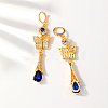 Elegant Brass Cubic Zirconia Butterfly Tassel Hoop Earrings KG8851-2