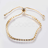 Adjustable Brass Micro Pave Cubic Zirconia Bracelets BJEW-G588-01-2