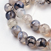 Round Natural Dragon Veins Agate Beads Strands G-S124-8mm-3